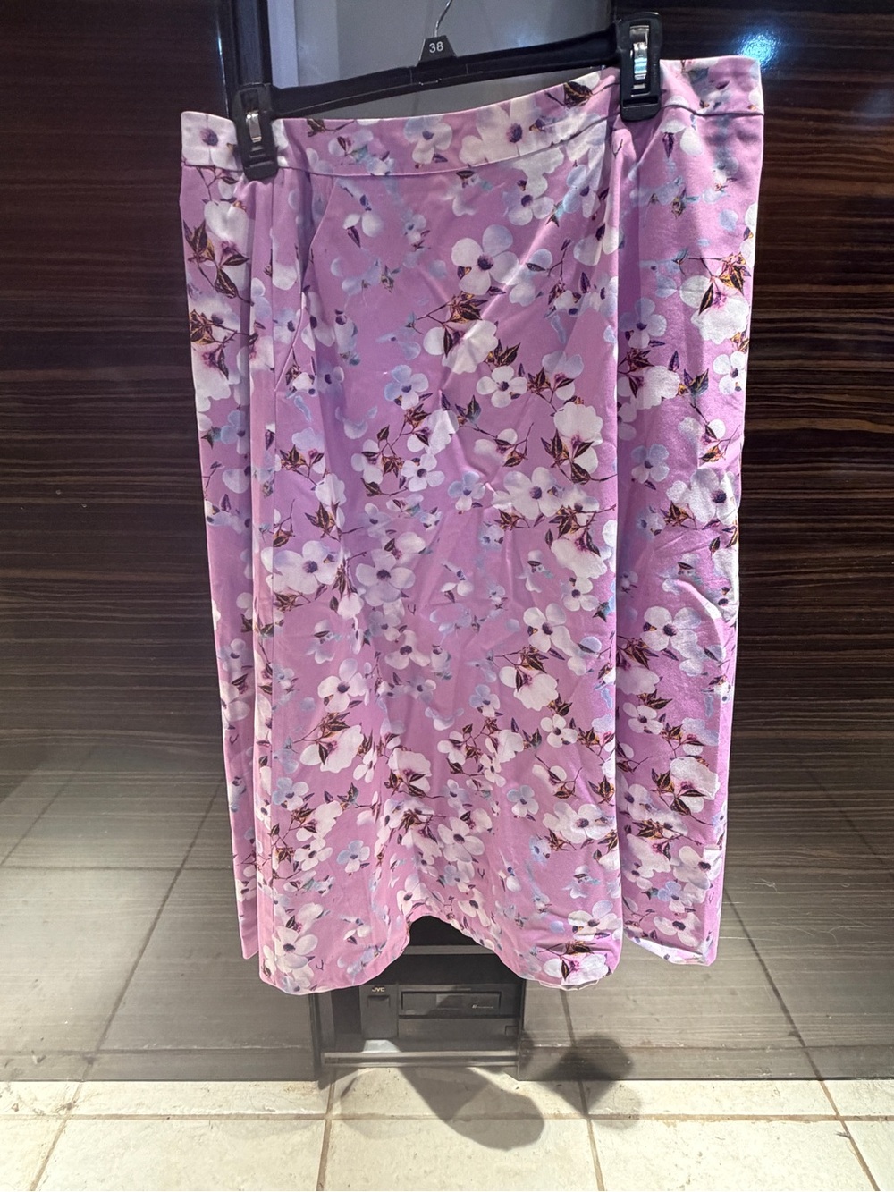 Talbots Plus Size 14  Lavender Floral Dogwood Midi Skirt A Line Casual